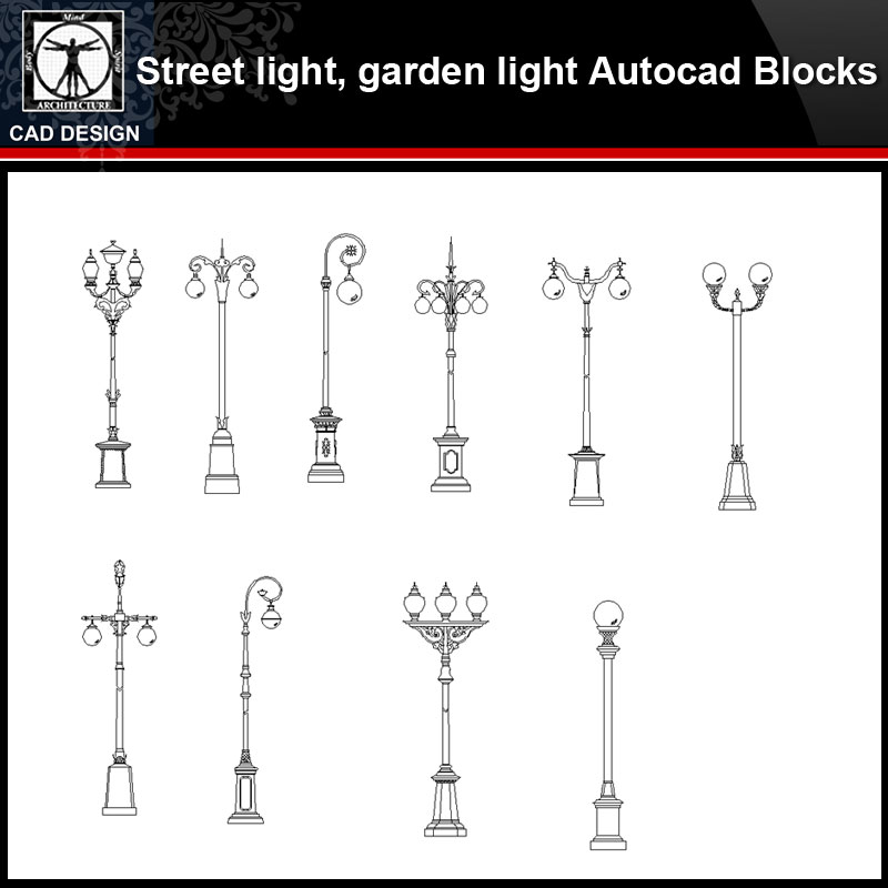 Street Light Garden Light Autocad Blocks All Kinds Of Autocad Blocks Collection